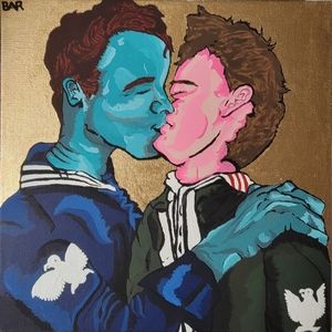 "LOVE HAS NO GENDER", Brynn Rothberg, acrylic on canvas, 2022